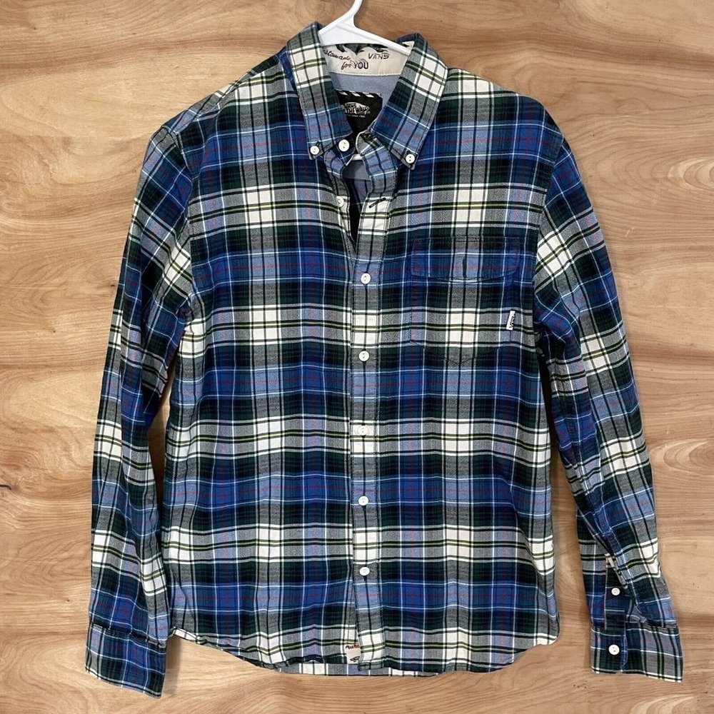Vans BOX FLANNEL BUTTON DOWN Collared  SHIRT Men’s size SMALL Multi color